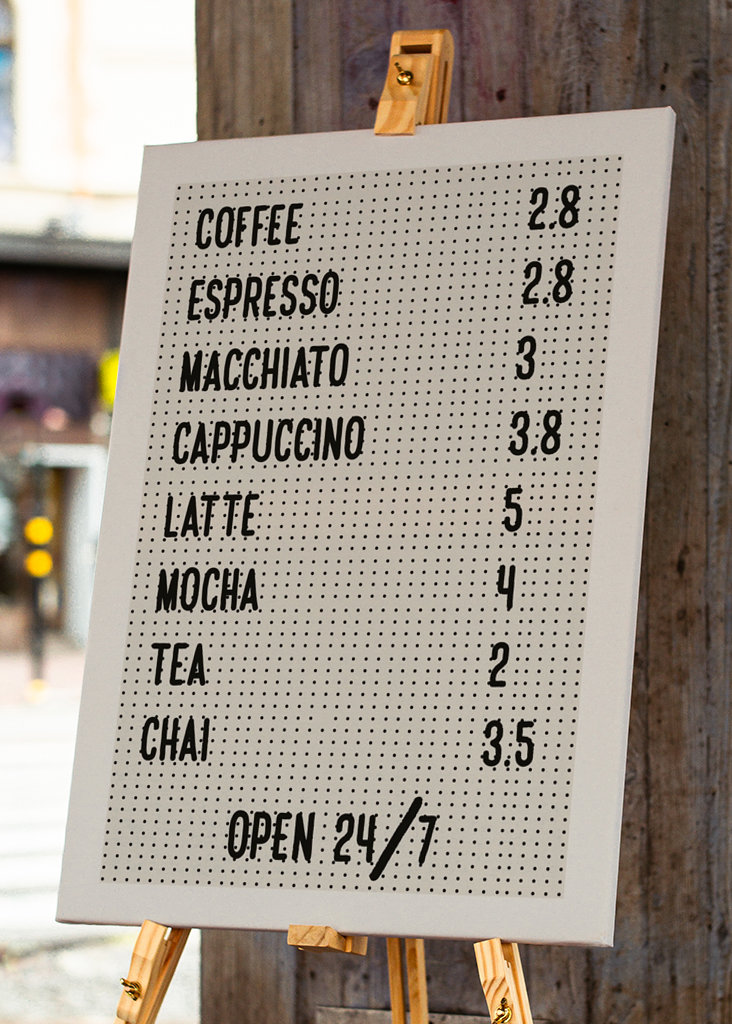 Café Coffee Menu
