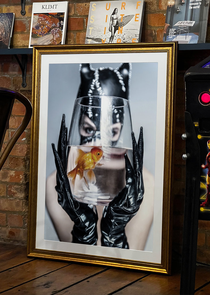 Catwoman, guldfisk i problemer.