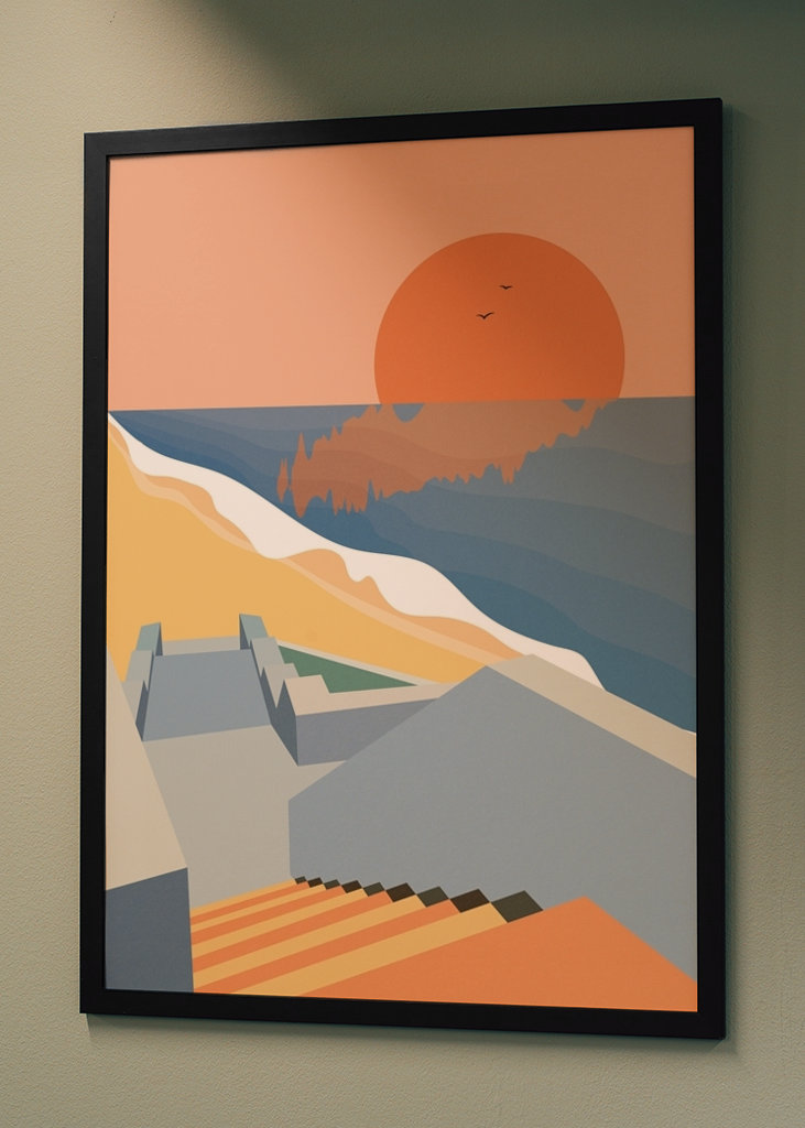 Escaleras a la puesta de sol