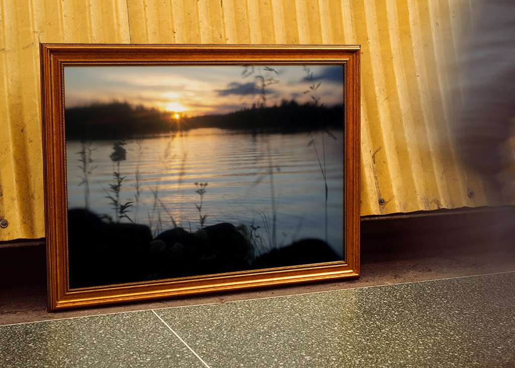 Sonne zur Meerenge in der Hütte