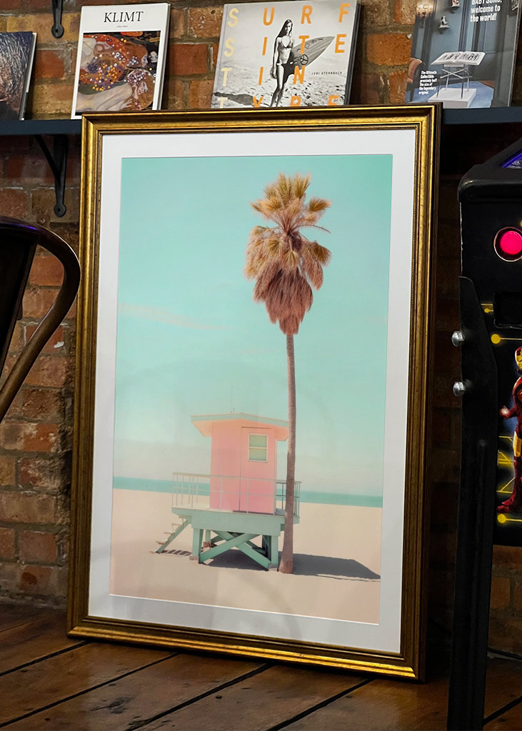 Rosa Glückseligkeit am Strand