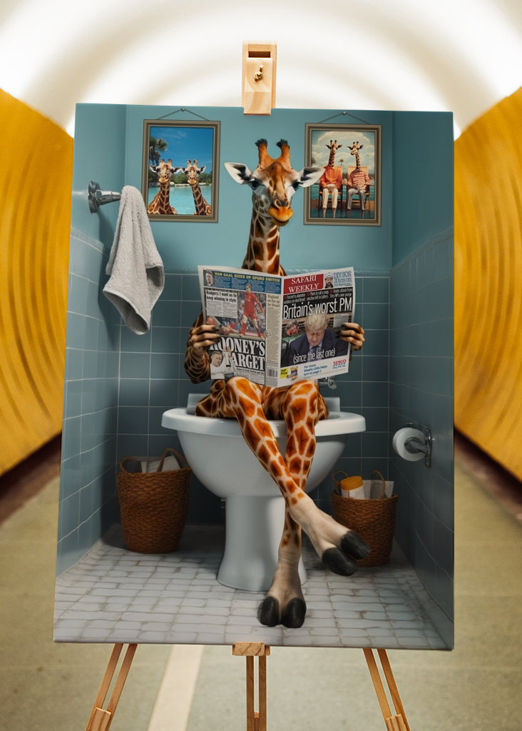 Giraffe on the Toilet