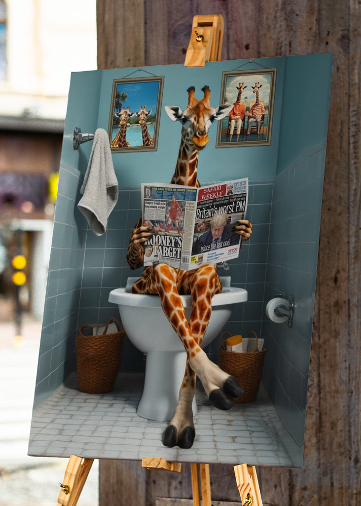 Giraffe on the Toilet