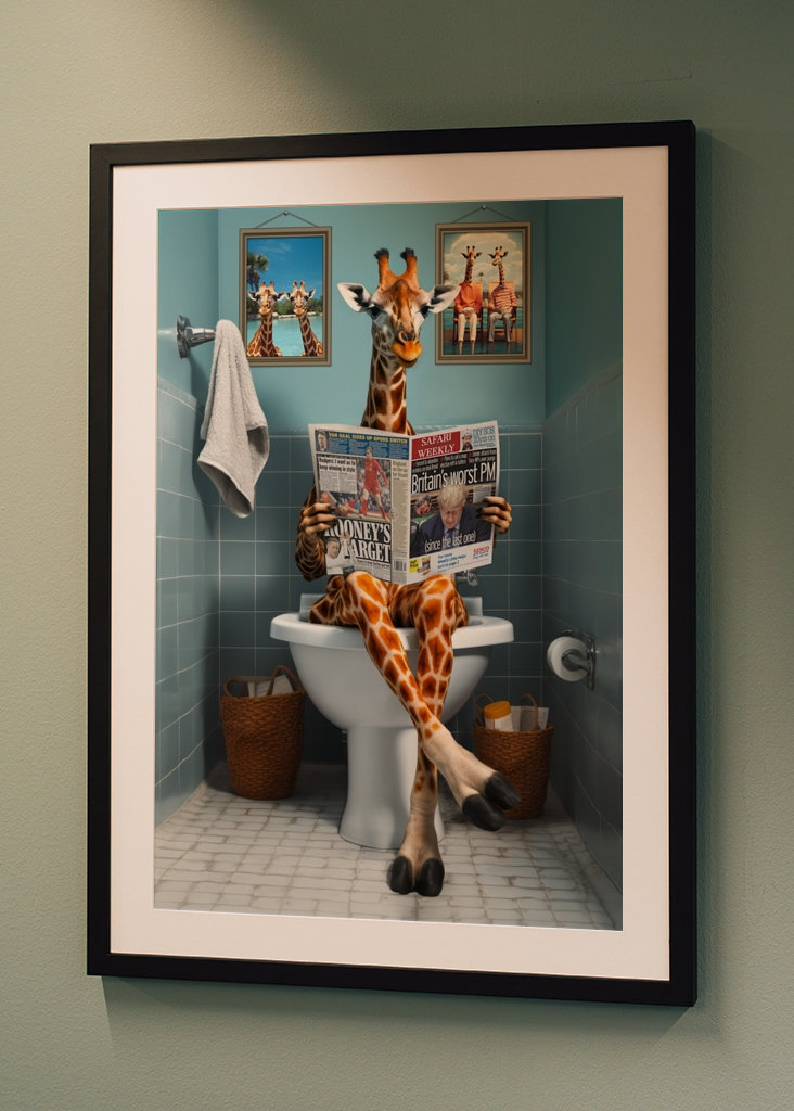 Giraffe on the Toilet