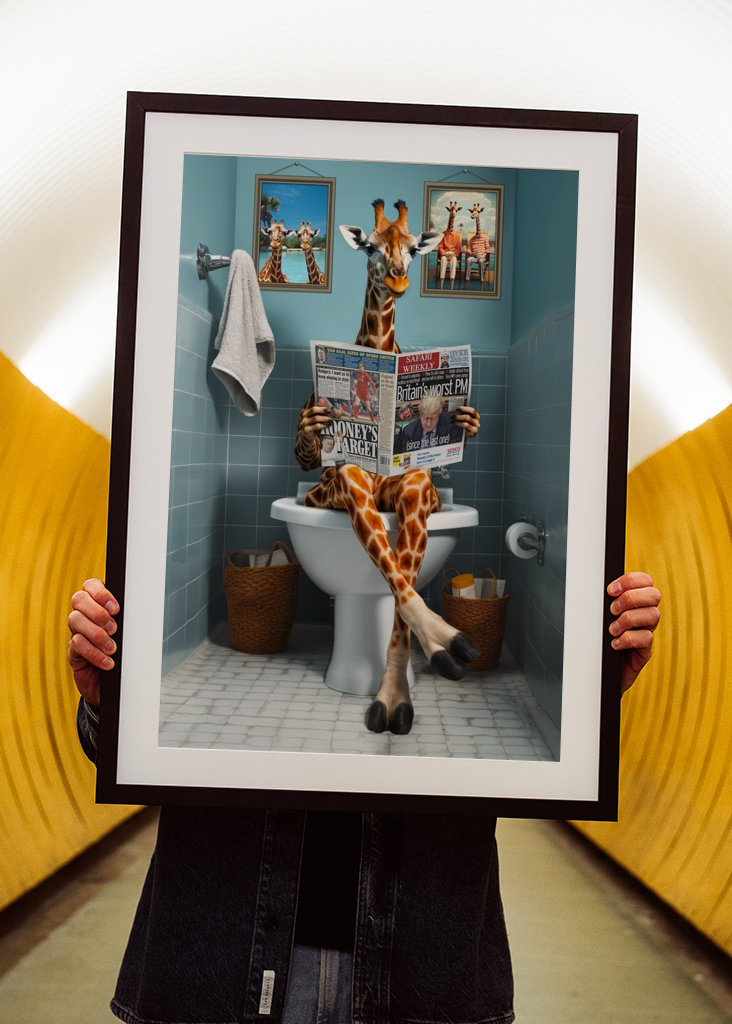 Giraffe on the Toilet