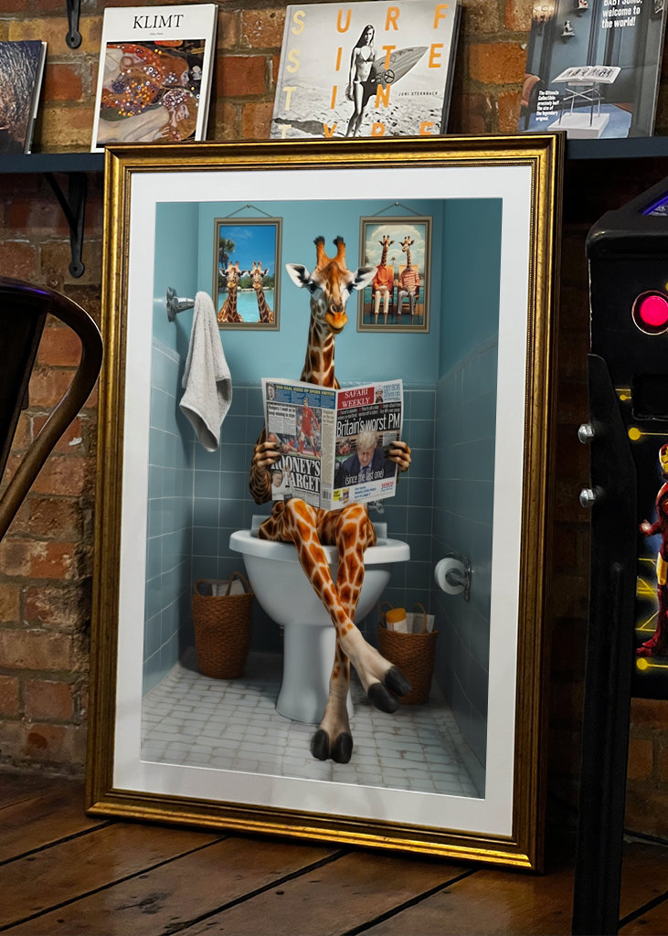 Giraffe on the Toilet