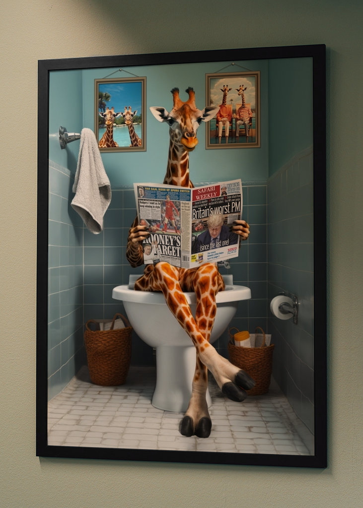 Giraffe on the Toilet