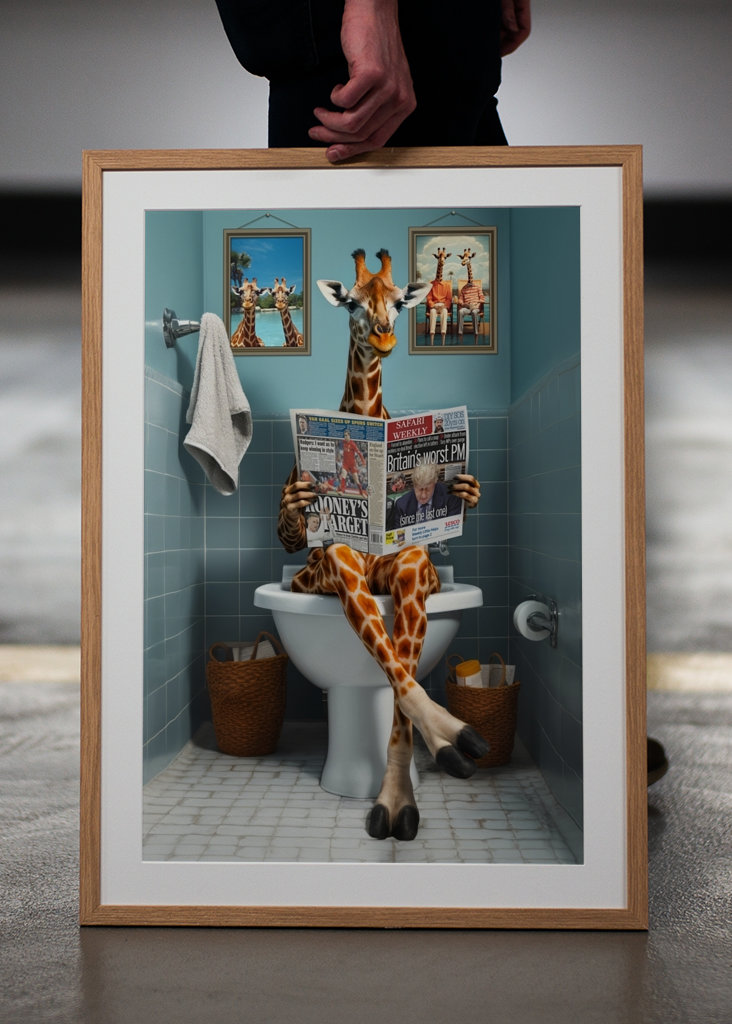 Giraffe on the Toilet