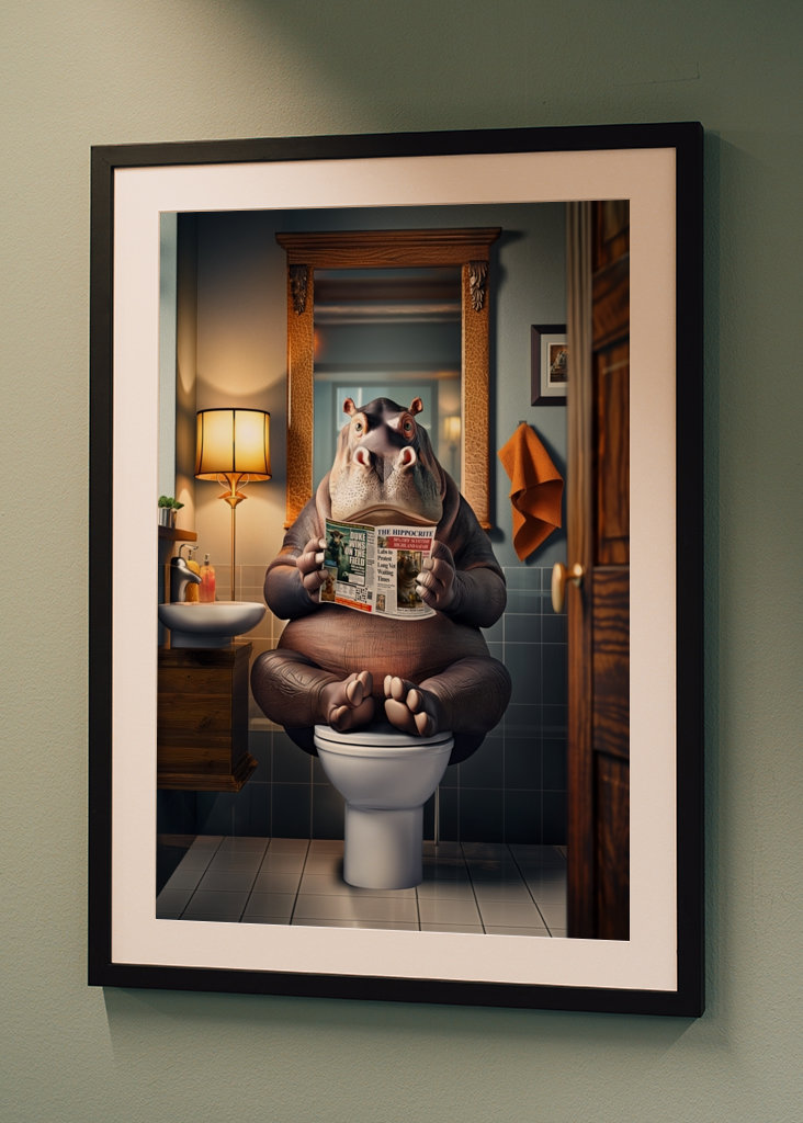 Hippo on the Toilet