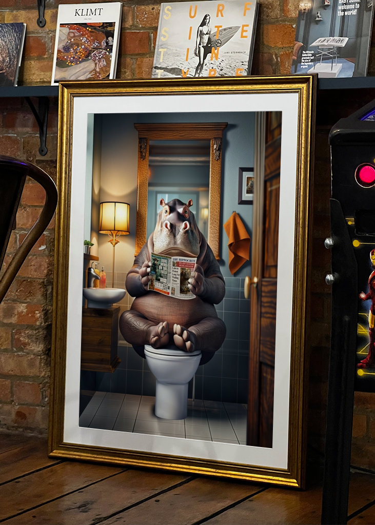 Hippo on the Toilet