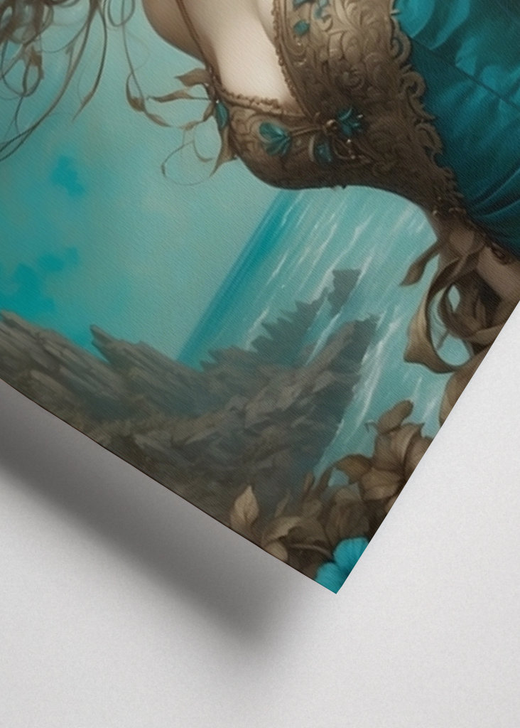 Beauty in turquoise and sepia