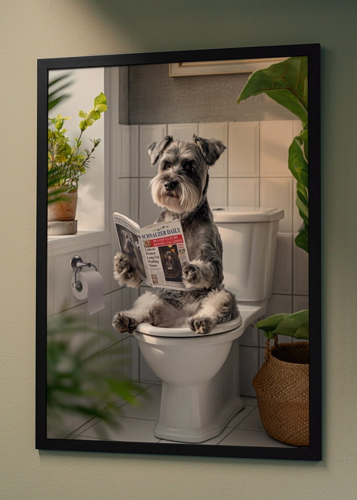 Schnauzer en el inodoro