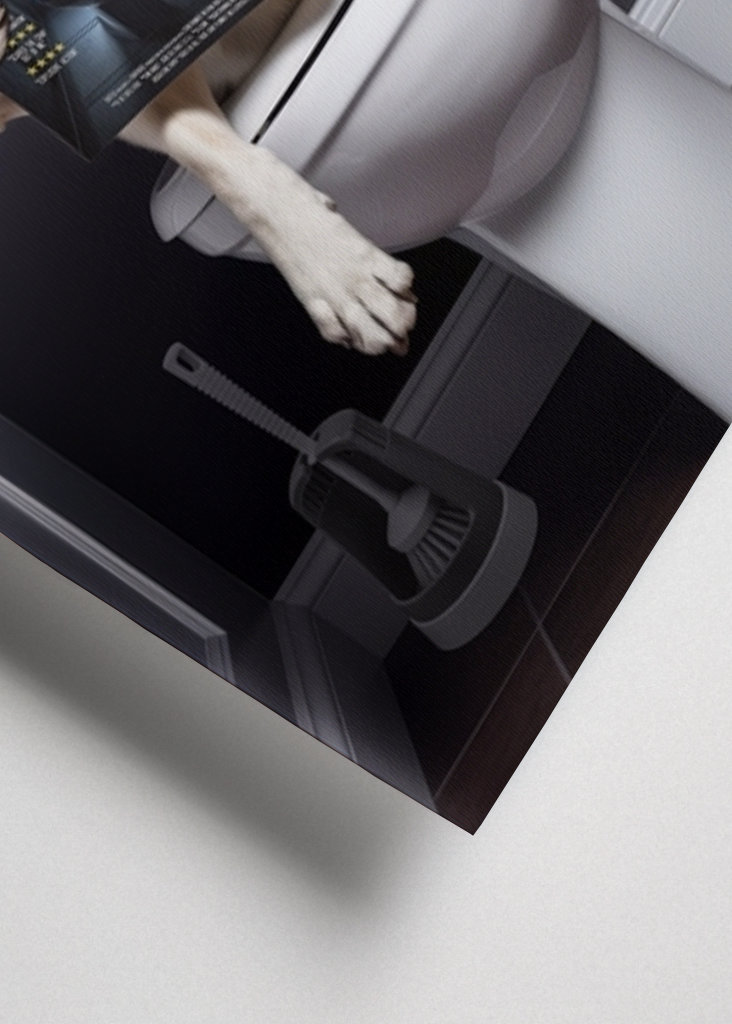 White Labrador on the Toilet