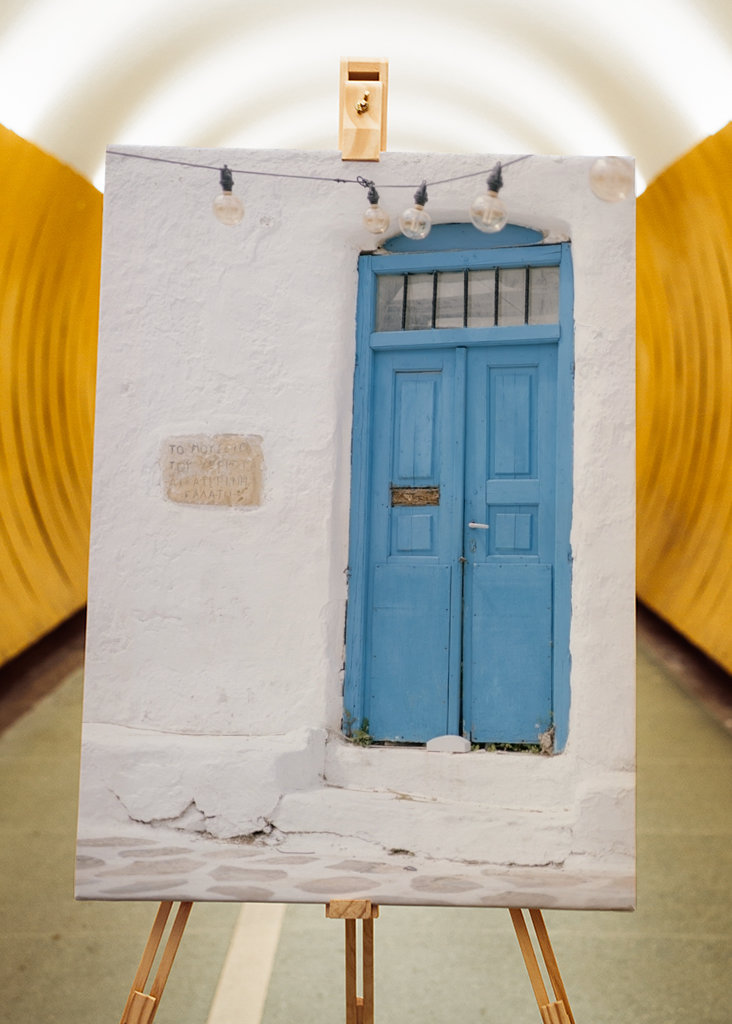 Blue door Greece