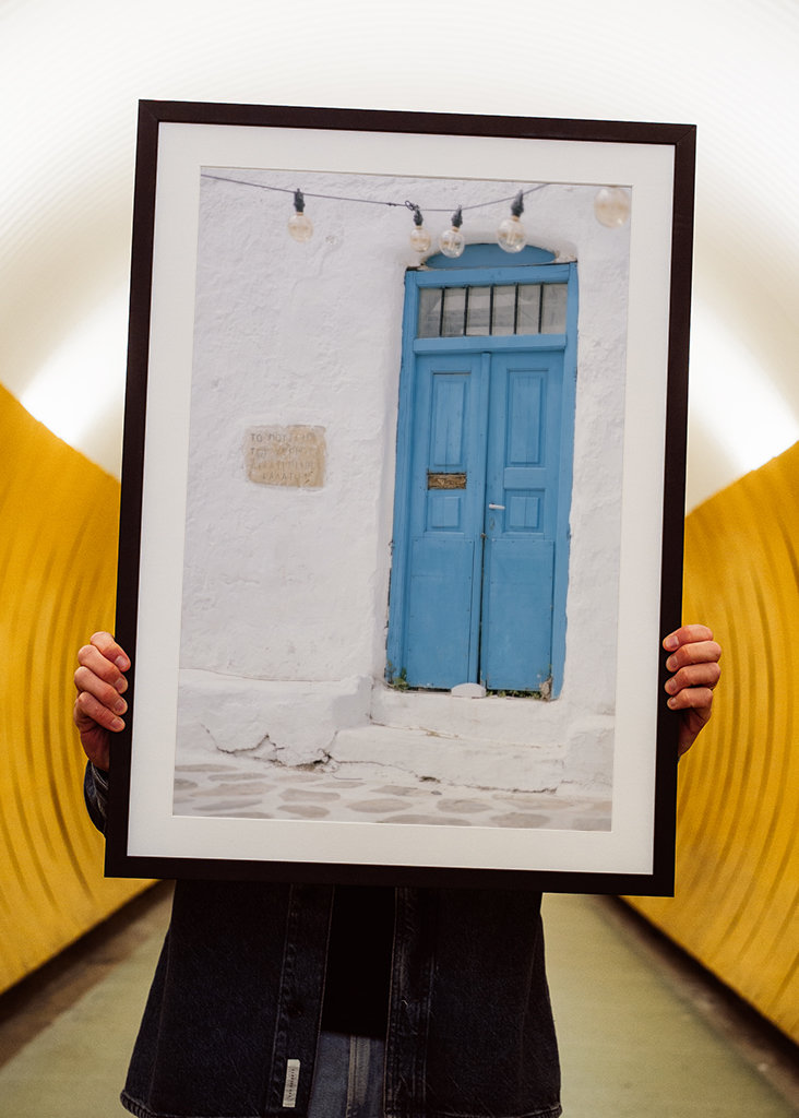 Blue door Greece