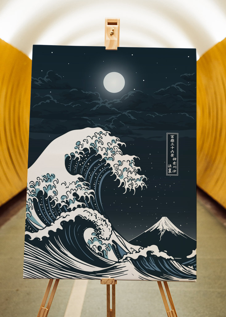Velká vlna u Kanagawy - Měsíc