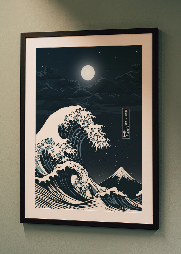 Velká vlna u Kanagawy - Měsíc