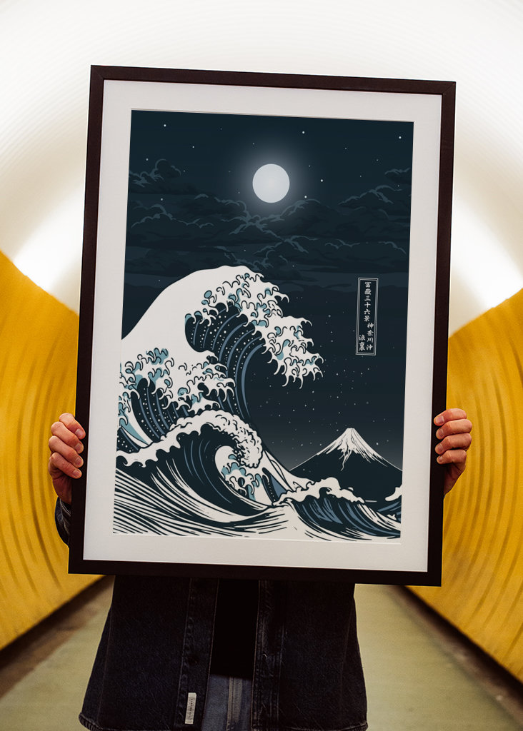 Velká vlna u Kanagawy - Měsíc