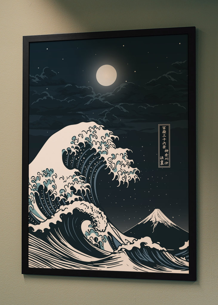 Velká vlna u Kanagawy - Měsíc