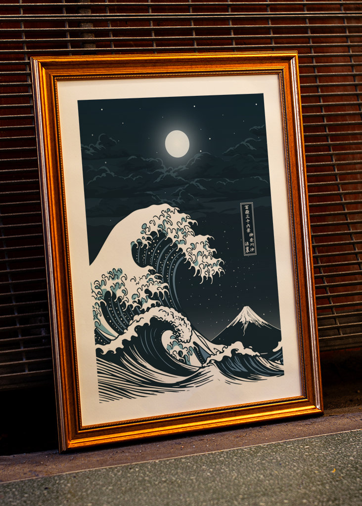 Velká vlna u Kanagawy - Měsíc