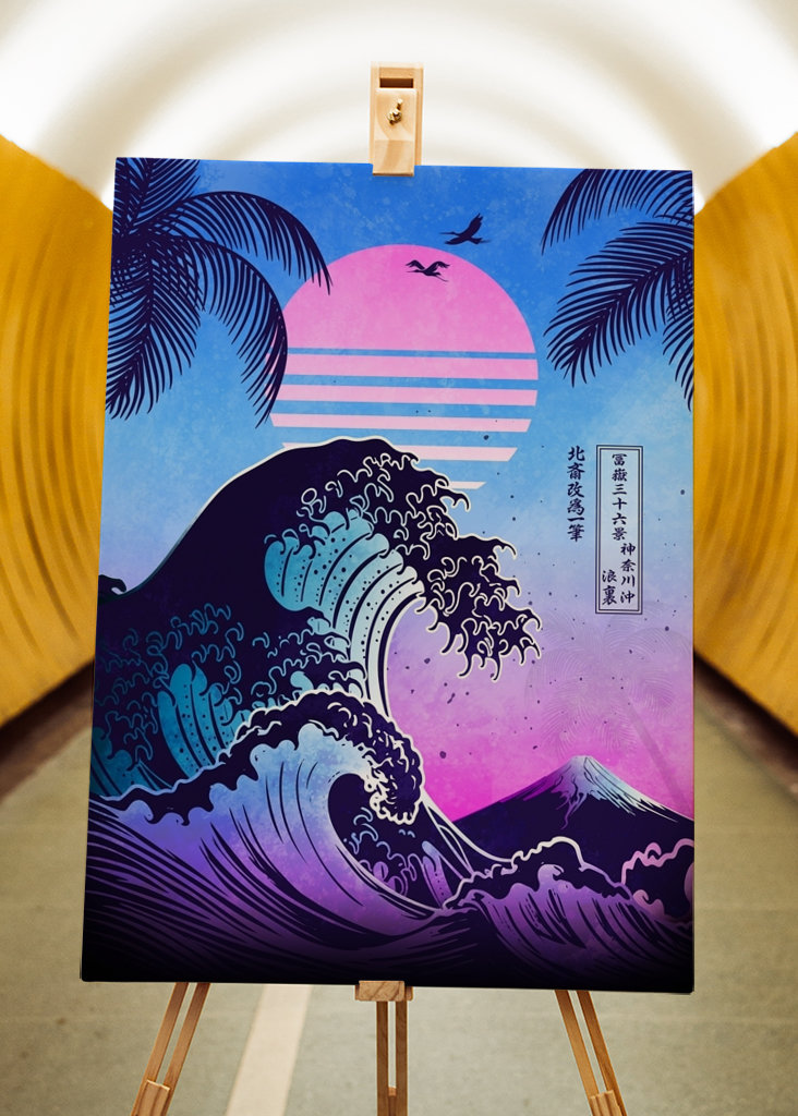 Gran ola de Kanagawa Retro