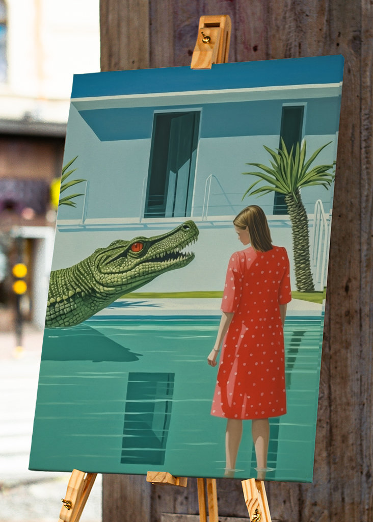 Das Krokodil im Hockney Pool 