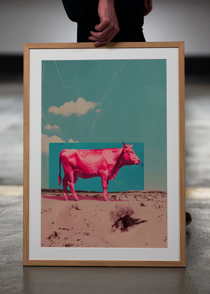 Rosa Kuh Collage Kunst 01