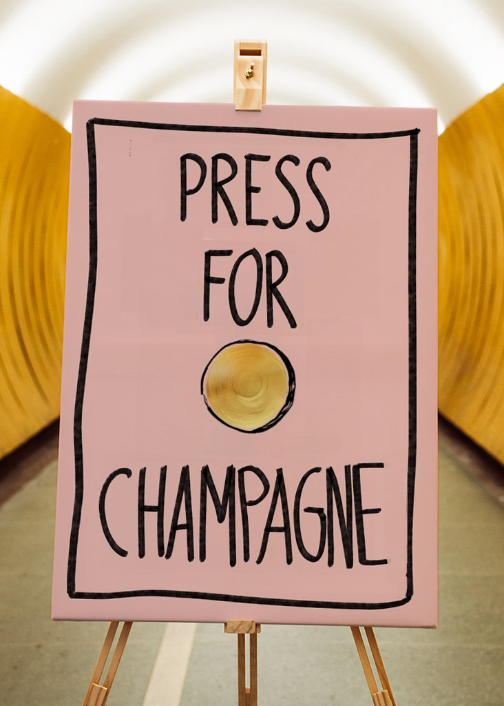 Press for Champagne Wall Art