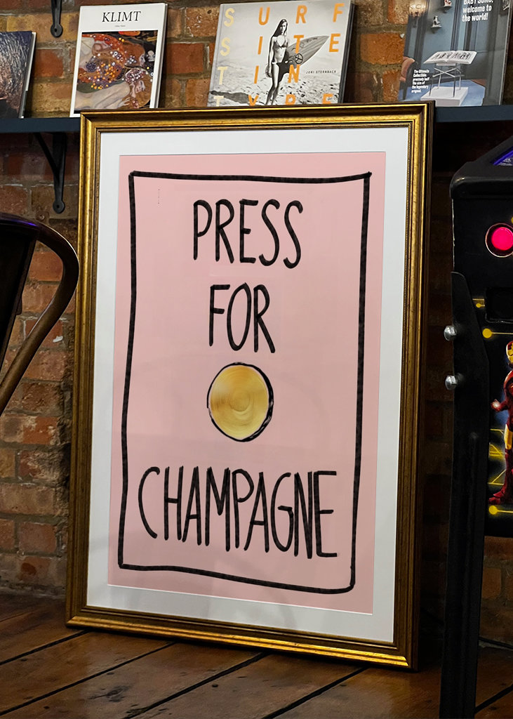 Press for Champagne Wall Art