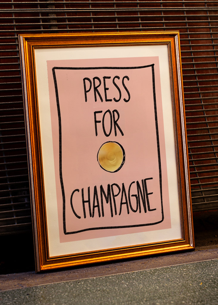 Press for Champagne Wall Art