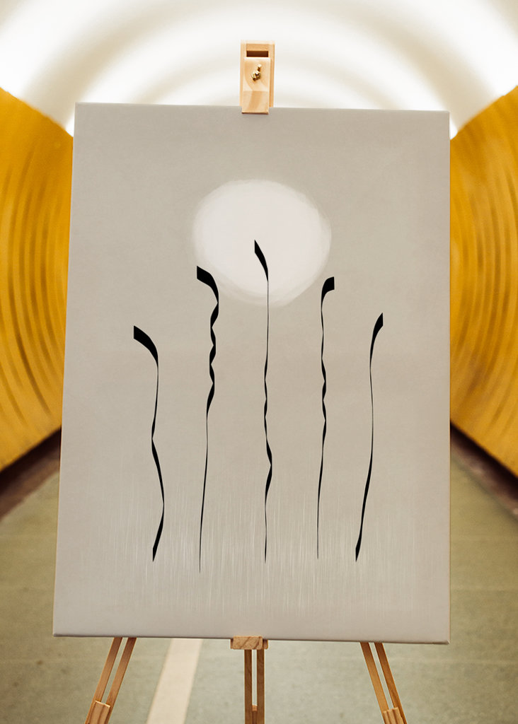 Nowoczesna grafika boho w kolorze beżowym