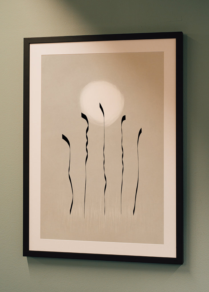 Nowoczesna grafika boho w kolorze beżowym