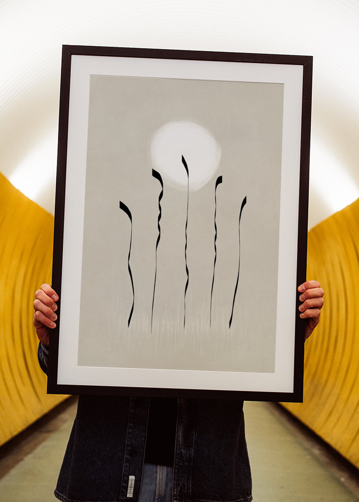 Nowoczesna grafika boho w kolorze beżowym