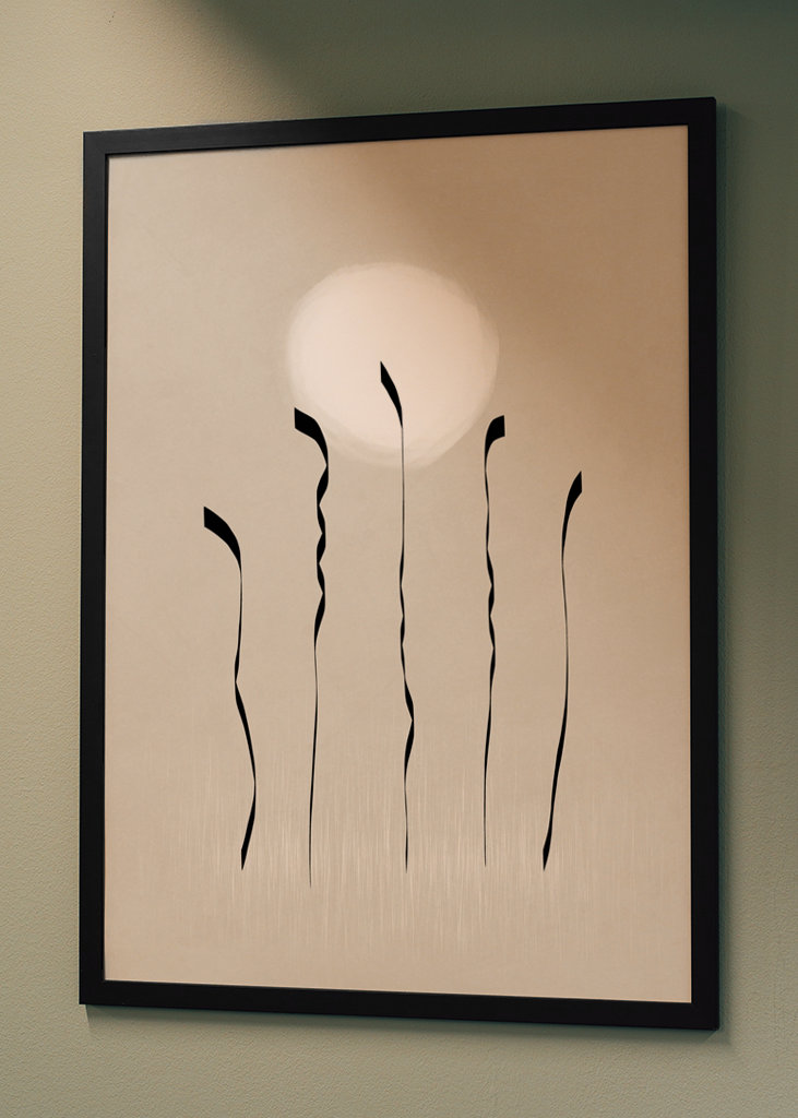 Nowoczesna grafika boho w kolorze beżowym