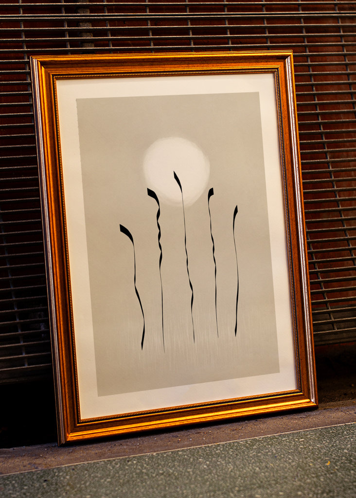 Nowoczesna grafika boho w kolorze beżowym