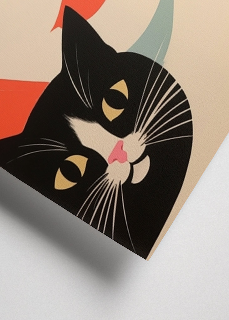 Redhead Retro Woman with Cat