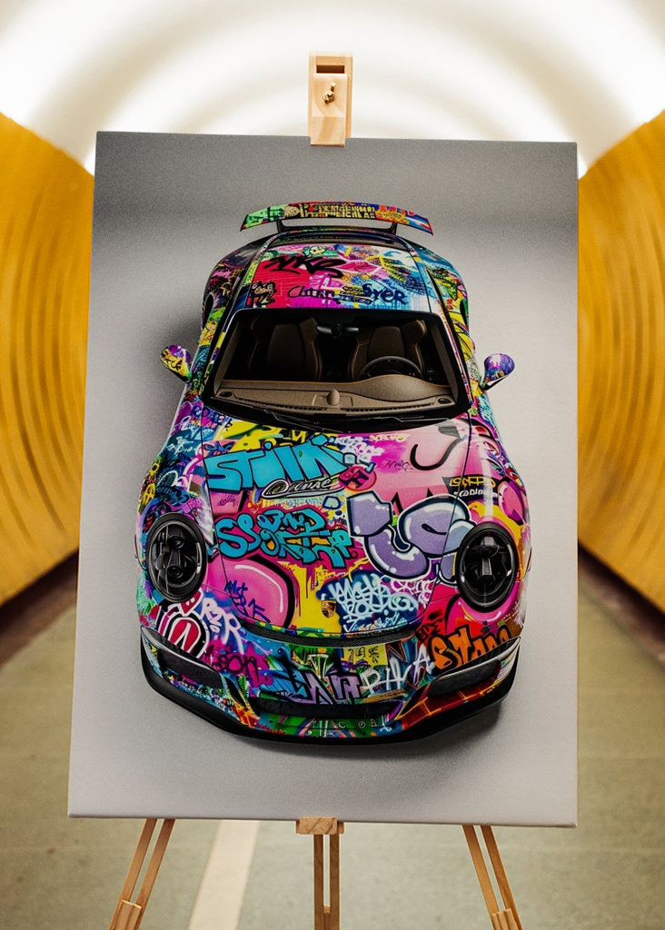 Pop art Porsche 911 Graffiti