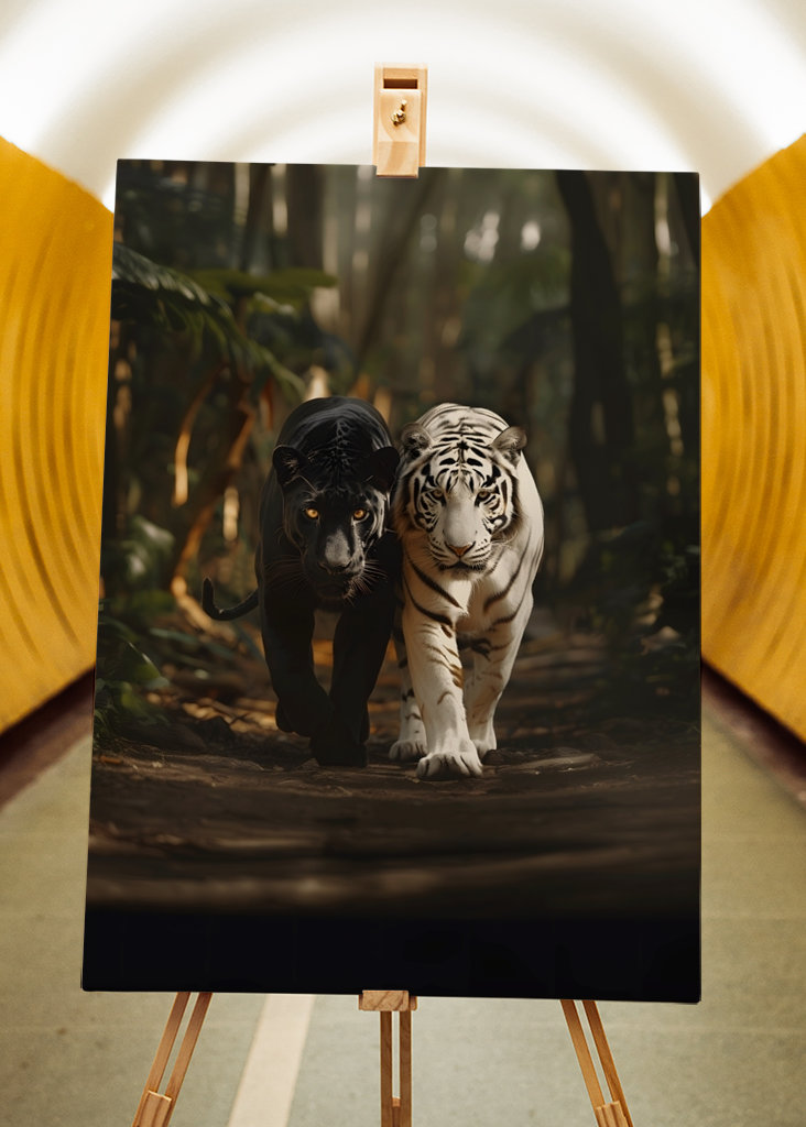  black panther white tiger