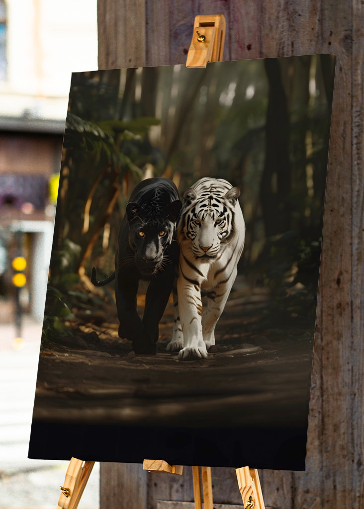  black panther white tiger