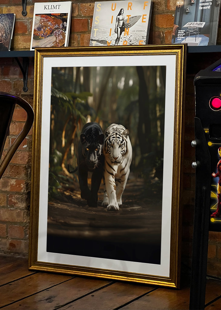  black panther white tiger