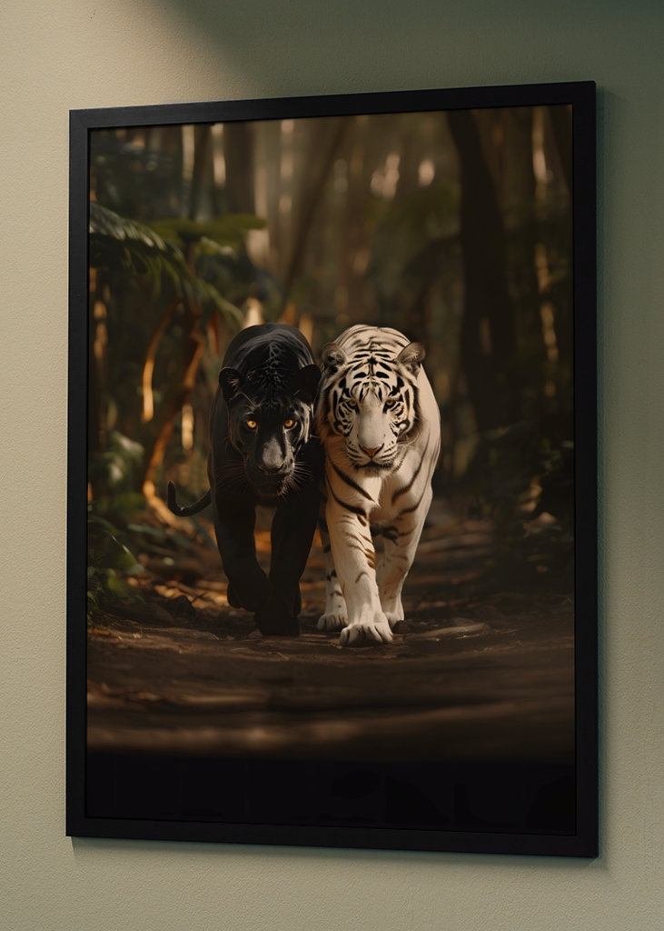  black panther white tiger