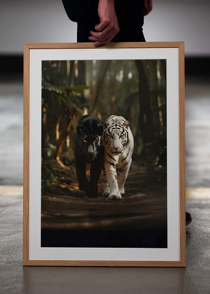  black panther white tiger