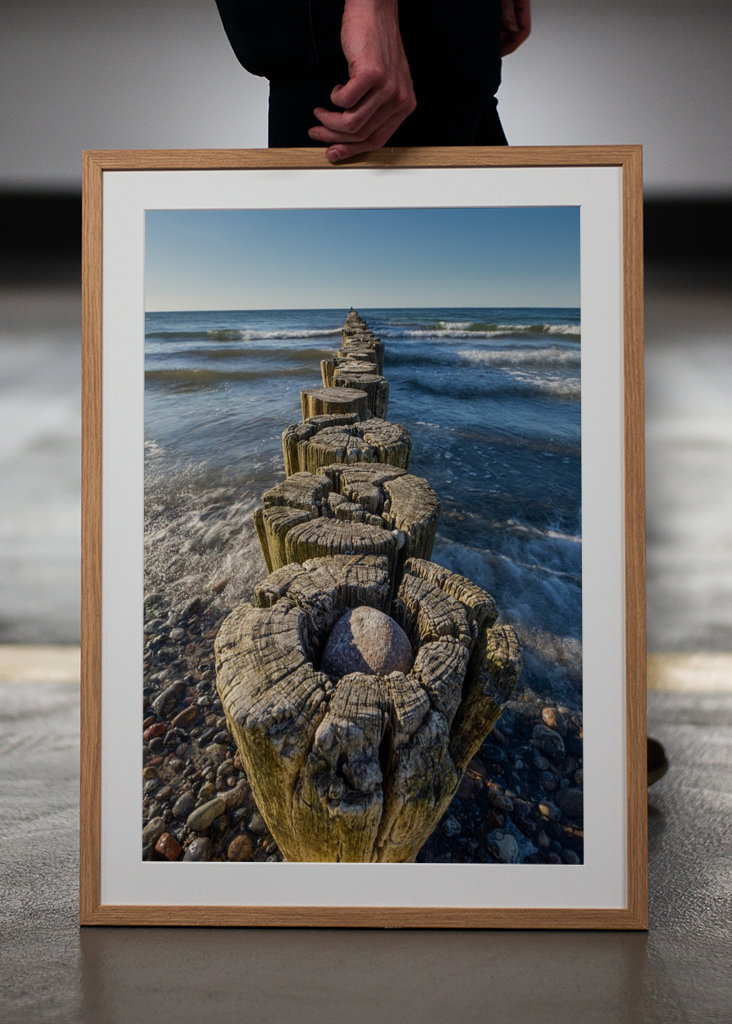 Groyne with waves in the sea