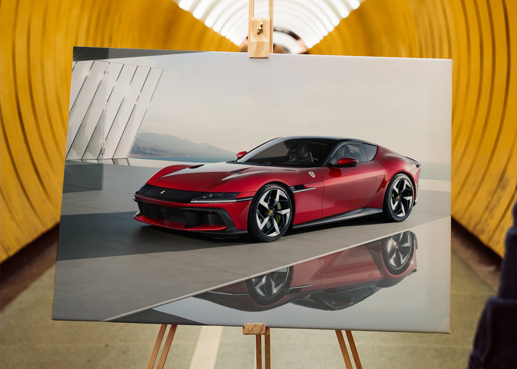 Red aesthetic Ferrari 