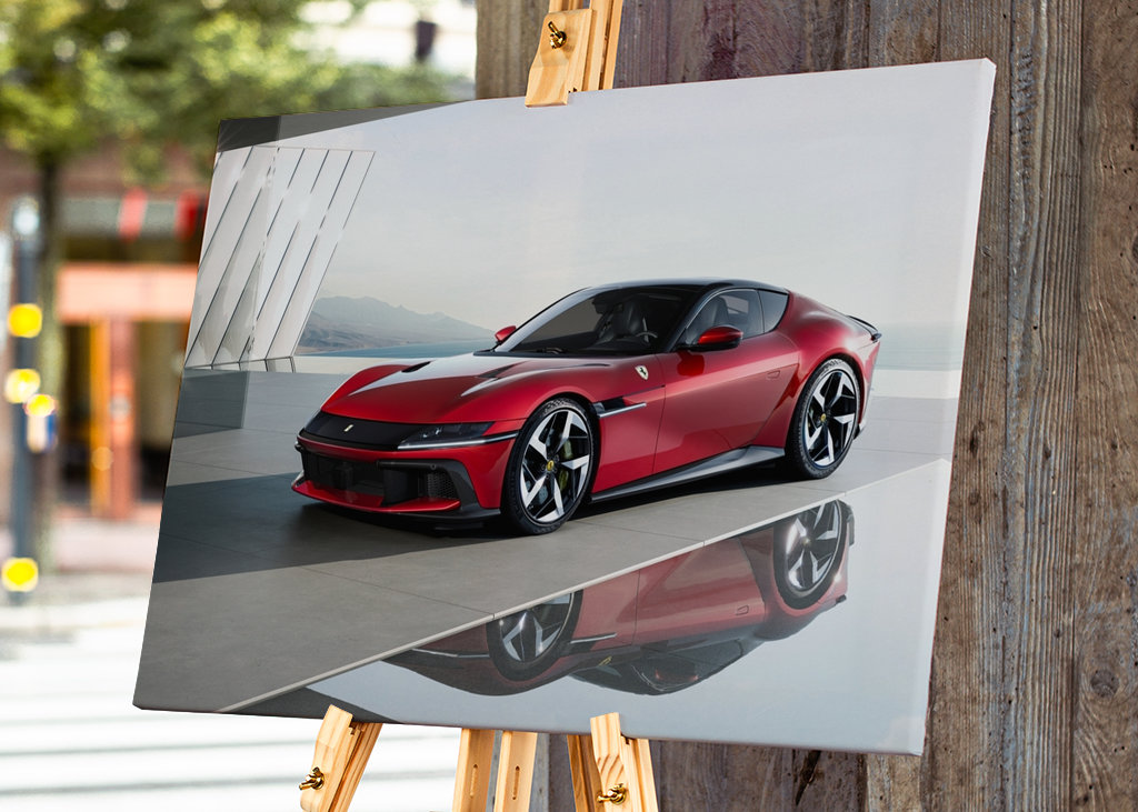 Red aesthetic Ferrari 