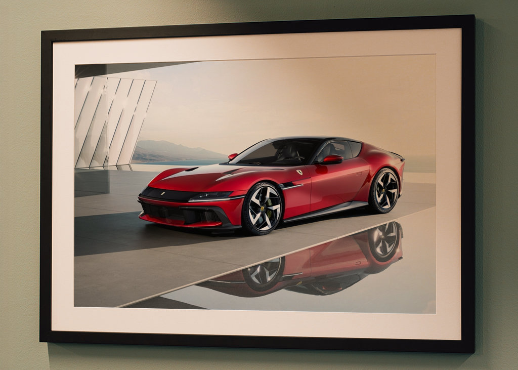 Red aesthetic Ferrari 