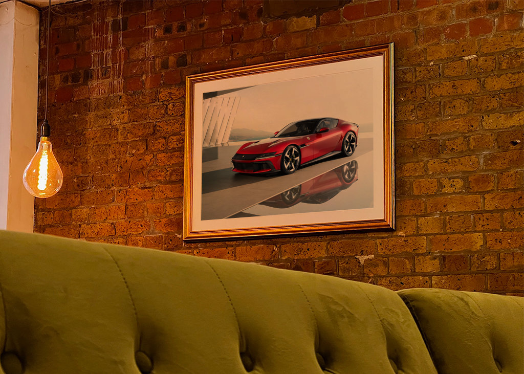 Red aesthetic Ferrari 