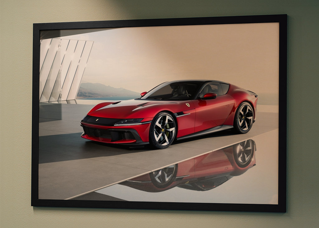 Red aesthetic Ferrari 