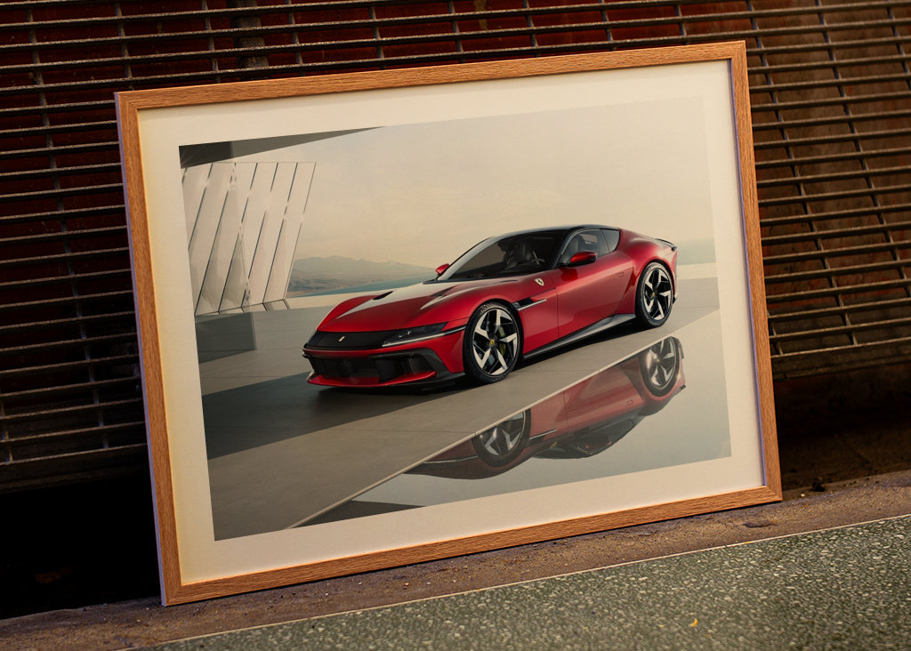 Red aesthetic Ferrari 