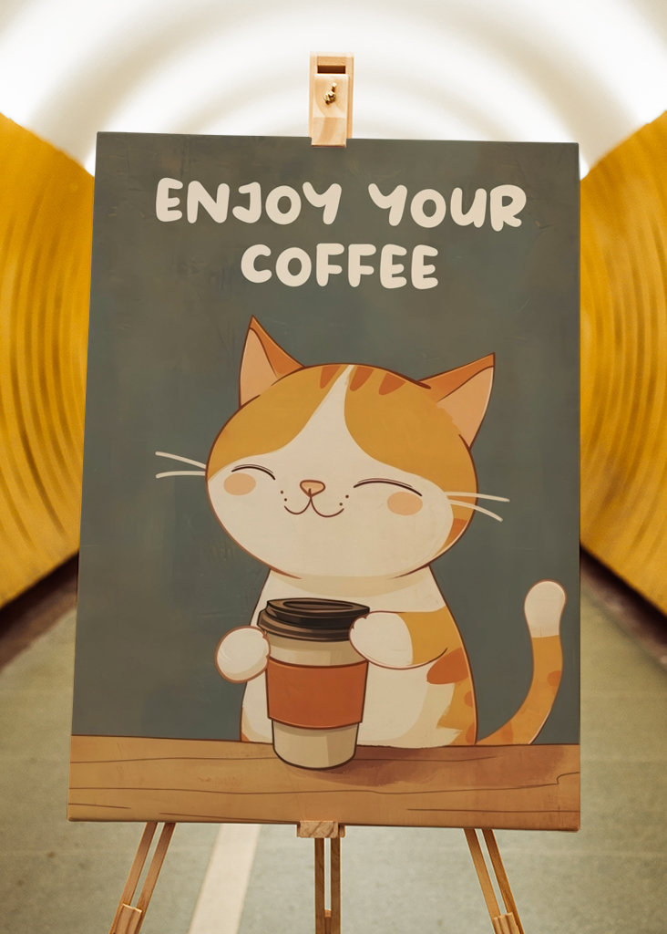 Gato de café bonito